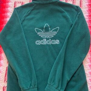 Adidas Green Fleece Pullover Quarter Zip